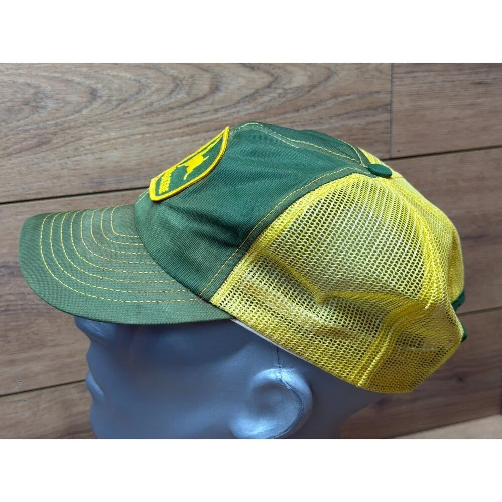 John Deere Trucker Snapback Mesh Hat Louisville Mfg. Co. USA Made - Vintage
